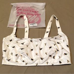 NWT Parade Vintage Soft Scoop Bralette with Bee Print Size 1+ (34DD)